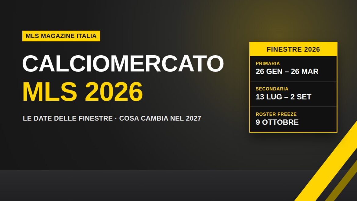 Calciomercato MLS 2026: le date delle finestre di mercato