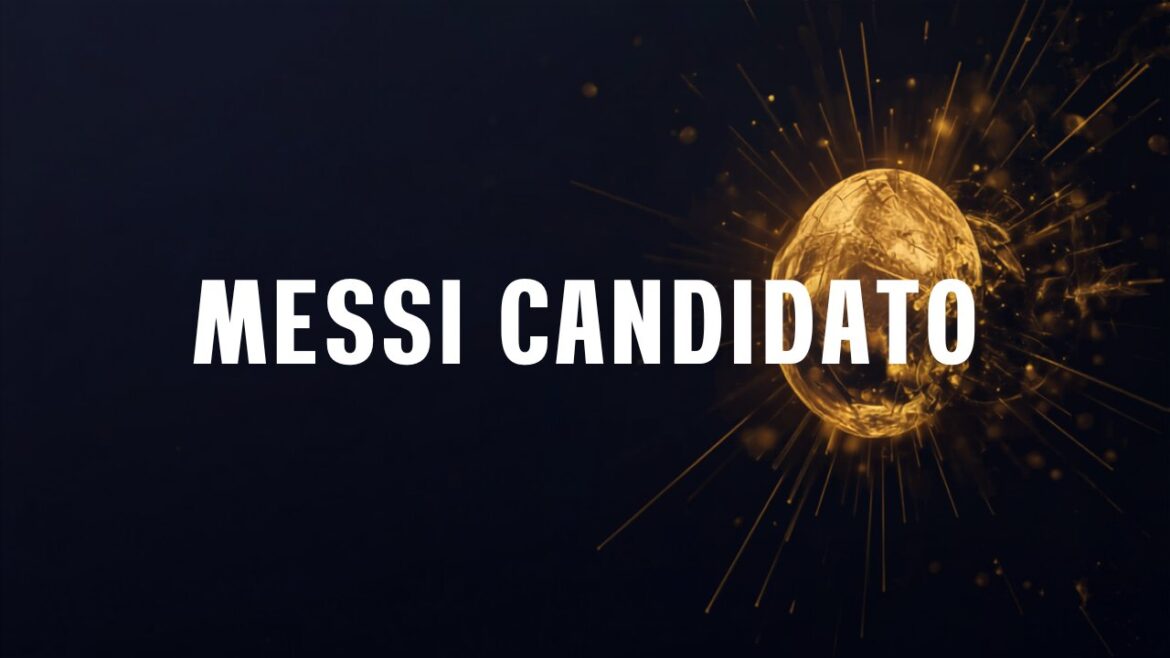 Messi candidato al Pallone d'Oro 2026: copertina editoriale MLS con silhouette di calciatore