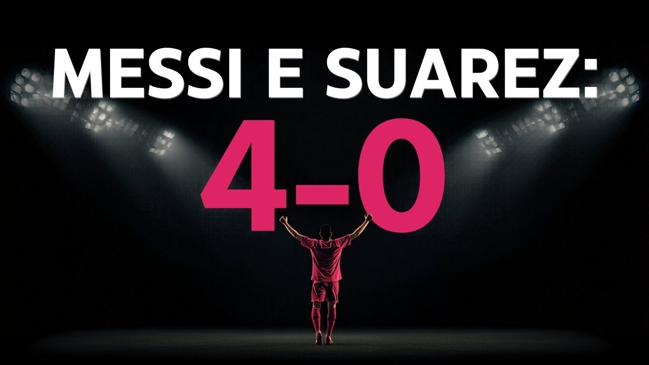 Inter Miami travolge DC United 4-0: doppiette di Messi e Suárez Illustrazione editoriale della vittoria dell'Inter Miami su DC United in MLS 2026